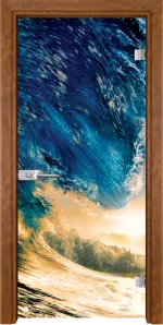 Стъклена врата Gama Print G 13-19, Златен дъб