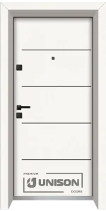 Входна врата Unison Laminor L 107, Класическо Бяло